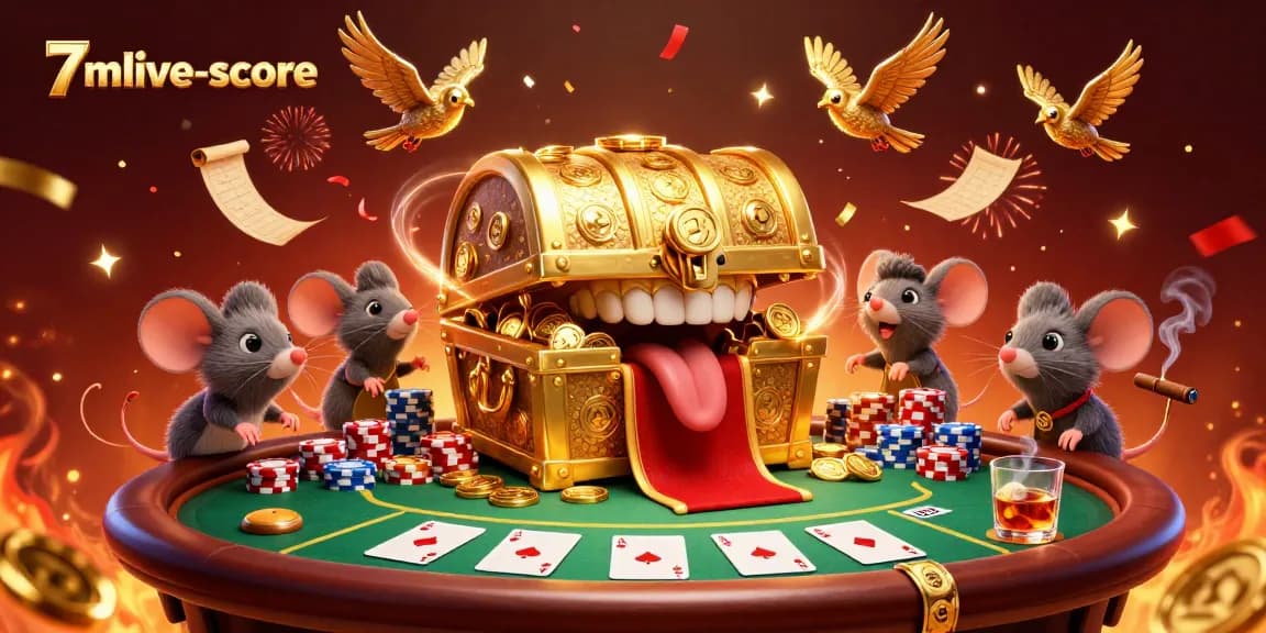 Experience thrilling casino excitement with 7mlive-score in this vibrant 3D illustration.