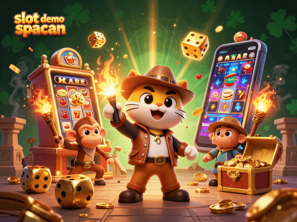 Spin to win with slot demo spaceman in this vibrant casino scene filled with exciting elements.