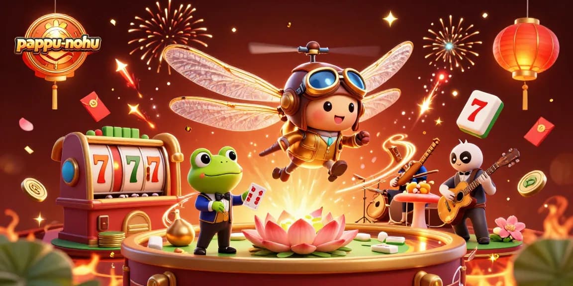 Experience the thrilling action of pappu-nohu with dynamic characters in a vibrant casino scene.