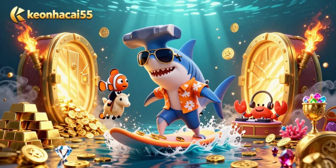 Experience winning with keonhacai55 in this vibrant casino-themed ocean adventure.