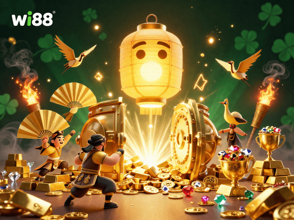 Experience the thrill of winning big at wi88's vibrant casino featuring enchanting characters and dazzling treasures.