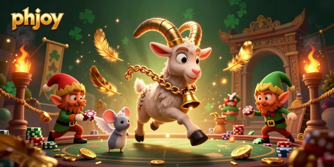 Experience thrilling action at phjoy's casino with Krampus, angel mouse, and mischievous elves.
