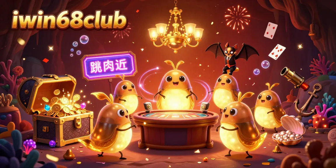 Engage with iwin68club's vibrant casino world featuring luminous glowworms lighting up the action.