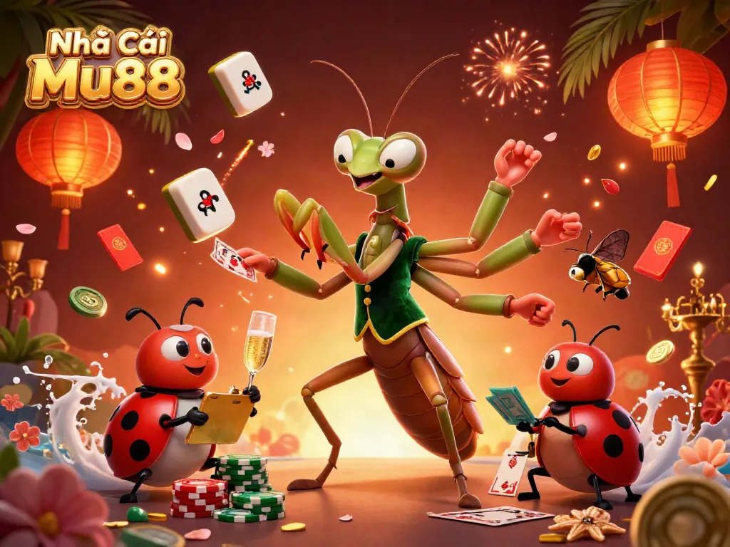 Engage in thrilling gameplay at Nhà Cái Mu88 with vibrant characters, colorful game elements, and captivating atmosphere.