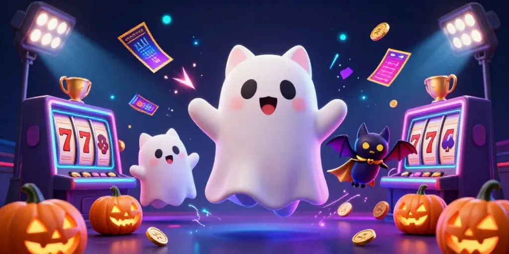 Experience the thrill of AU88 ĐĂNG NHẬP with vibrant casino visuals featuring dynamic ghost cat and glowing elements.