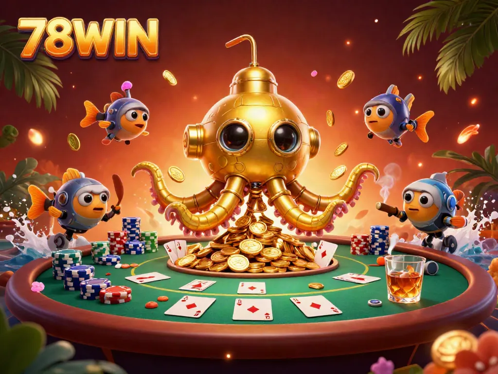 Win big at 78WIN casino with the golden kraken and dynamic poker scene filled with excitement.
