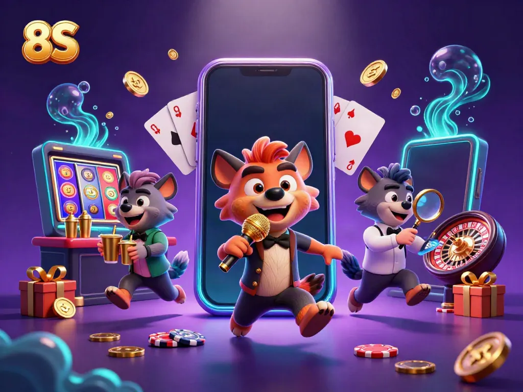 Experience thrilling action under the 8S banner with hyenas in a lively comedy casino.