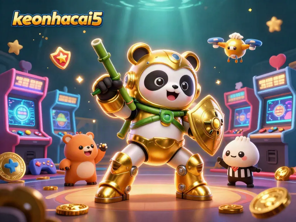 Engage with keonhacai5 in a vibrant 3D illustration of casino-themed gaming excitement.