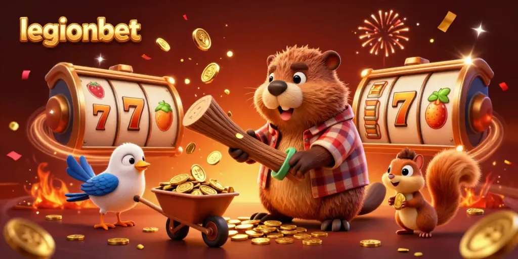 Experience the thrill of winning at legionbet with lively casino elements and characters in action.