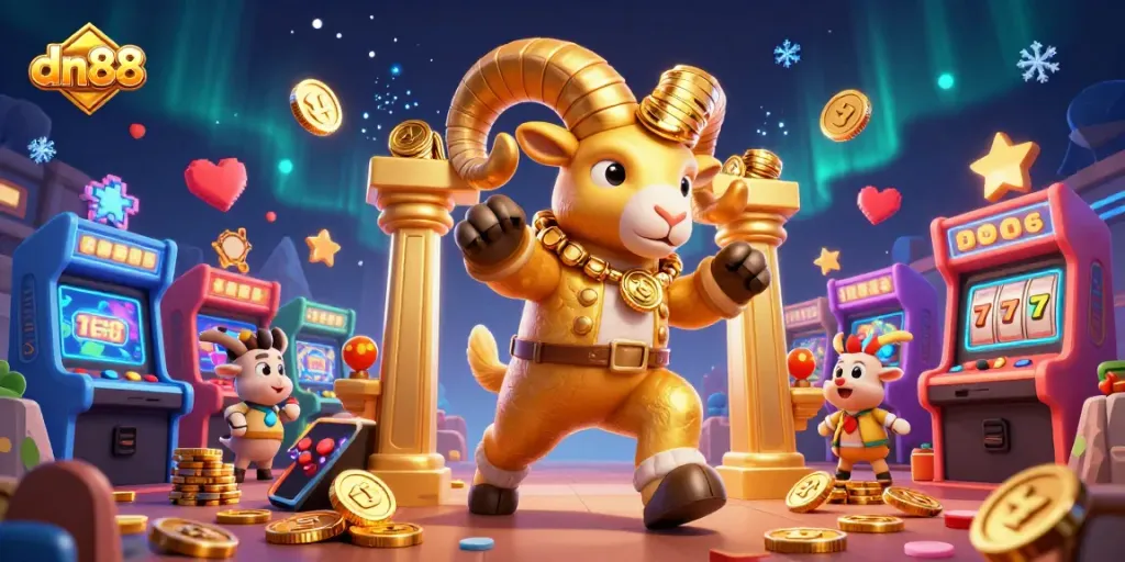 Experience the thrilling action of dn88 with a vibrant casino-themed illustration showcasing dynamic gaming elements.