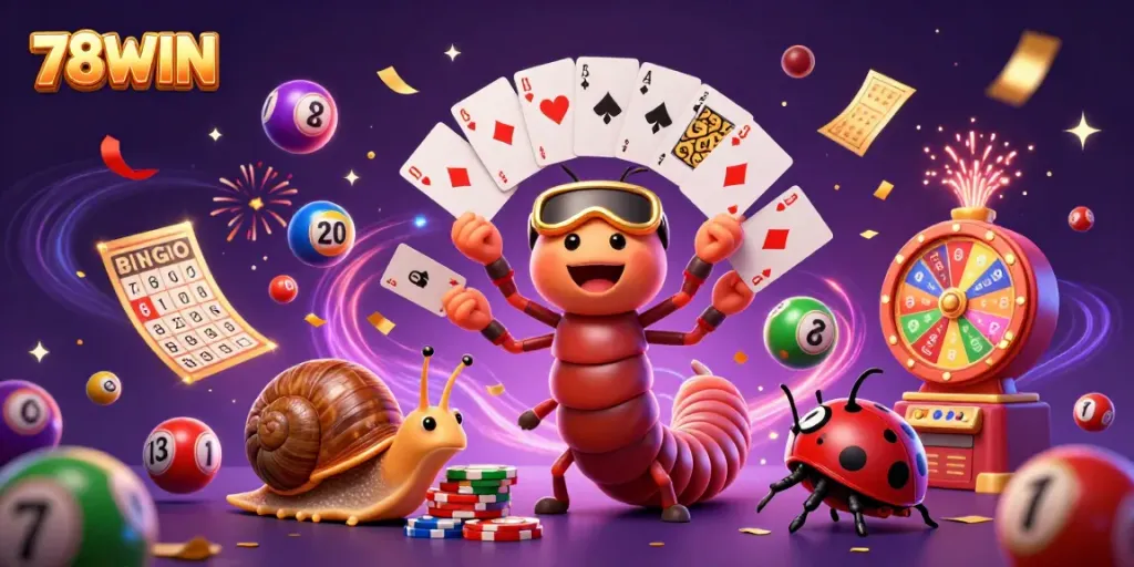 Experience thrilling gaming with 78WIN's giant millipede dealer in an exciting casino atmosphere.