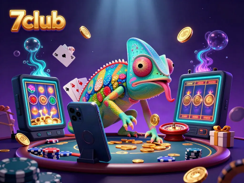 Experience thrilling gameplay at 7club with a vibrant casino illustration showcasing dynamic gaming elements.
