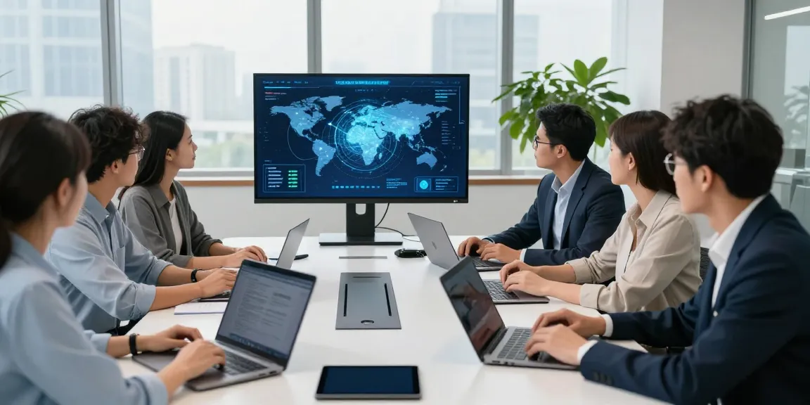 Professional team discussing 快连 network acceleration strategies in a modern office.