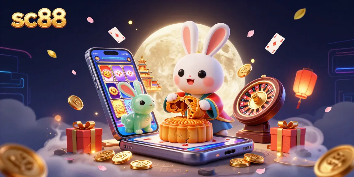 Join the fun at SC88, where a moon rabbit reveals poker chips inside golden mooncakes.