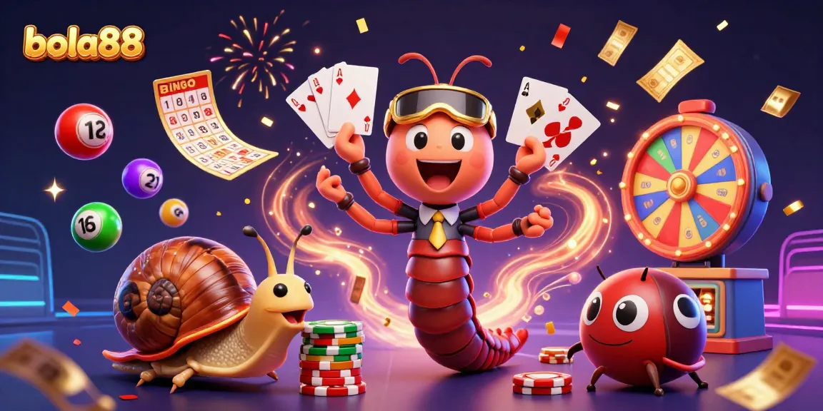 Bola88 menyajikan dealer kartun unik dan suasana permainan yang meriah dengan banyak elemen kasino.