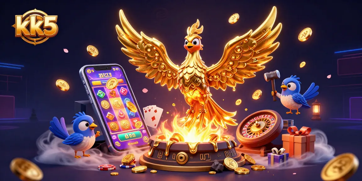 Play massive jackpots with kk5's vibrant casino features including slot games and golden coins.