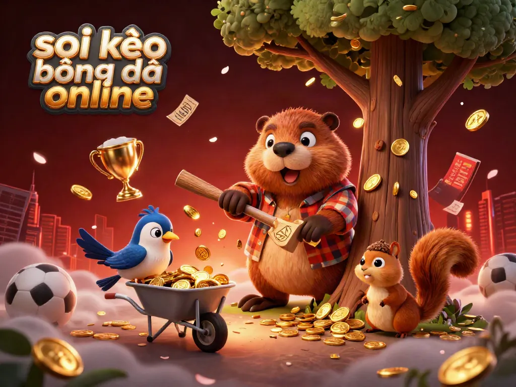 Engaging visual for soi kèo bóng đá online showcasing vibrant sports betting elements with cartoon characters gathering wealth.