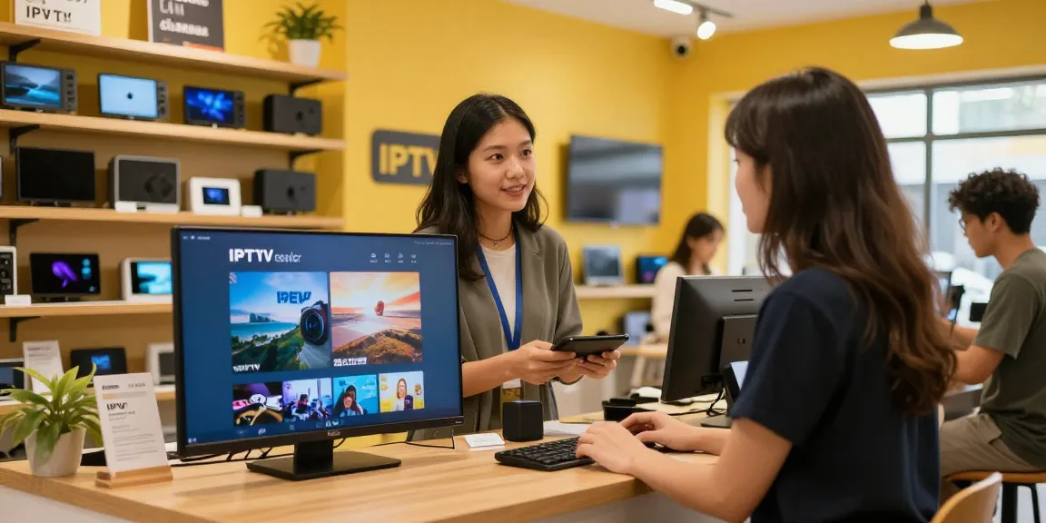 Local IPTV reseller providing trusted service to community members in a professional local store.