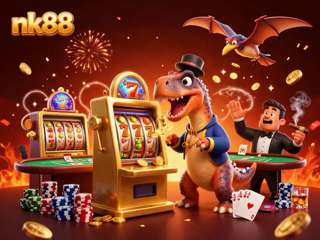 Experience nk88's thrilling jackpot action with vivid 3D characters and dynamic gaming elements.