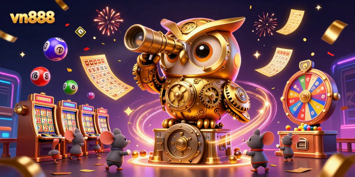 Experience thrilling gaming at vn888 with vibrant lottery balls and dynamic casino elements.
