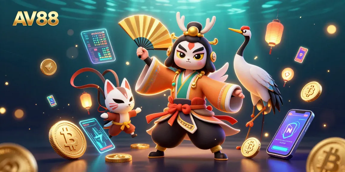 Join the excitement at AV88 with vibrant gambling elements in a rich, dynamic 3D scene
