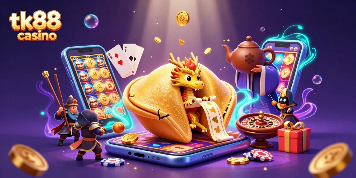 Win exciting rewards at tk88 casino with a dynamic 3D game-themed illustration.