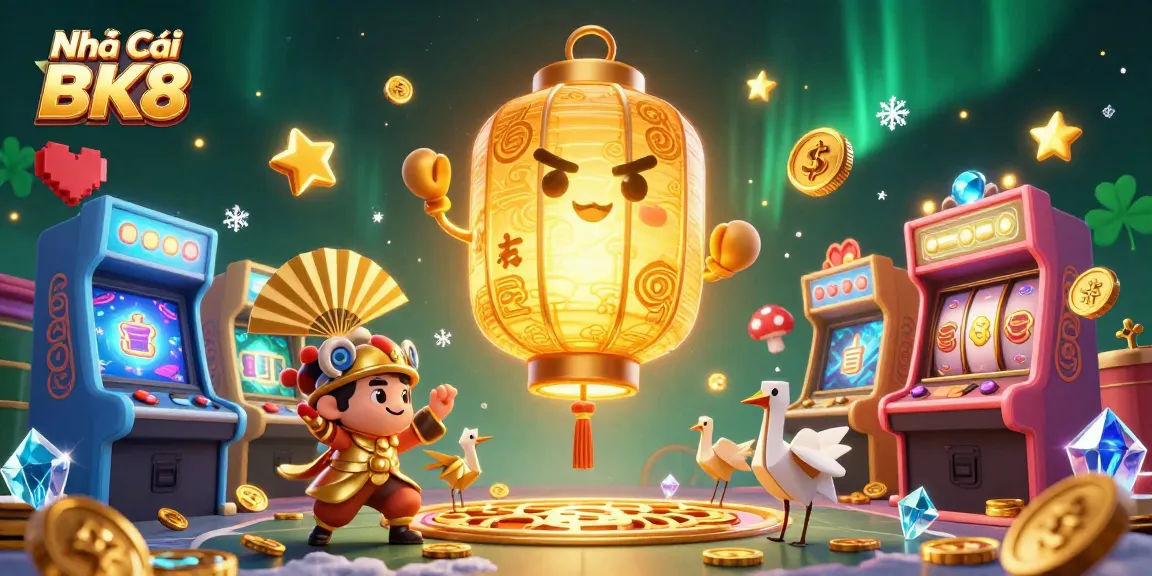 Experience the thrill of Nhà Cái BK8 with vibrant 3D casino illustration capturing dynamic gaming elements.