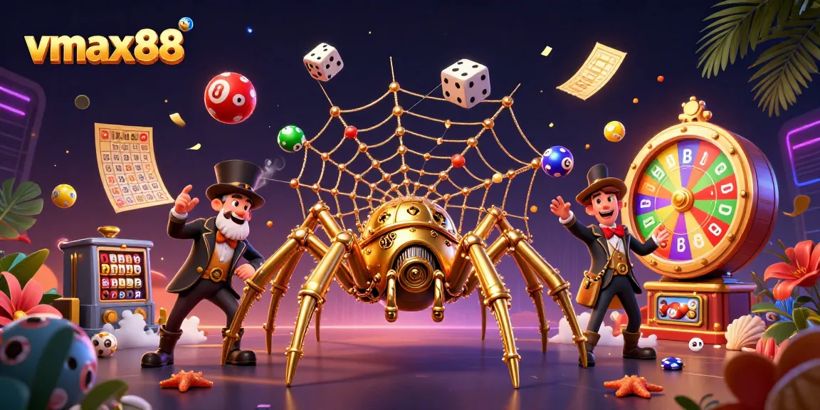Capture thrilling moments with vmax88 in a vibrant 3D illustration of casino excitement and chance.
