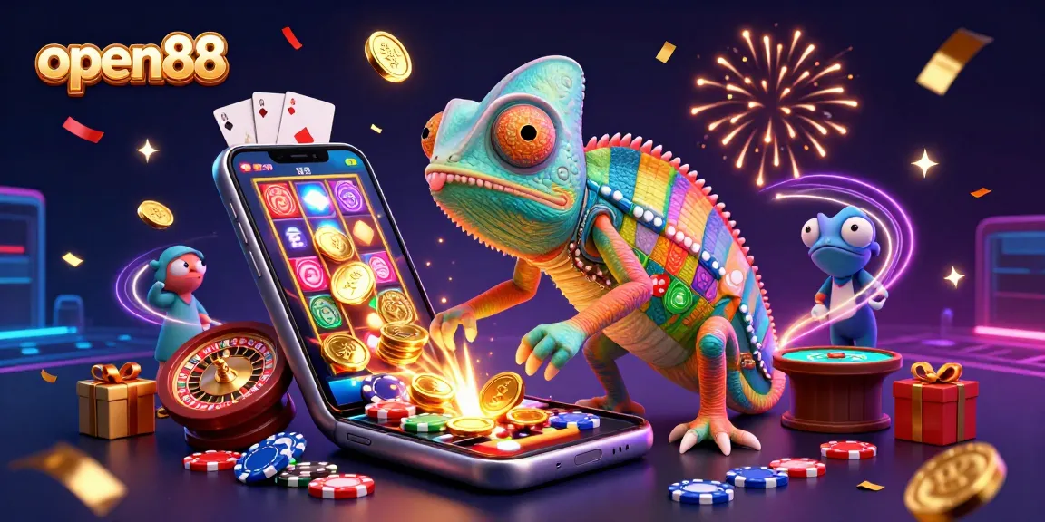 Experience the excitement of spinning reels and golden coins with open88's vibrant casino scene.