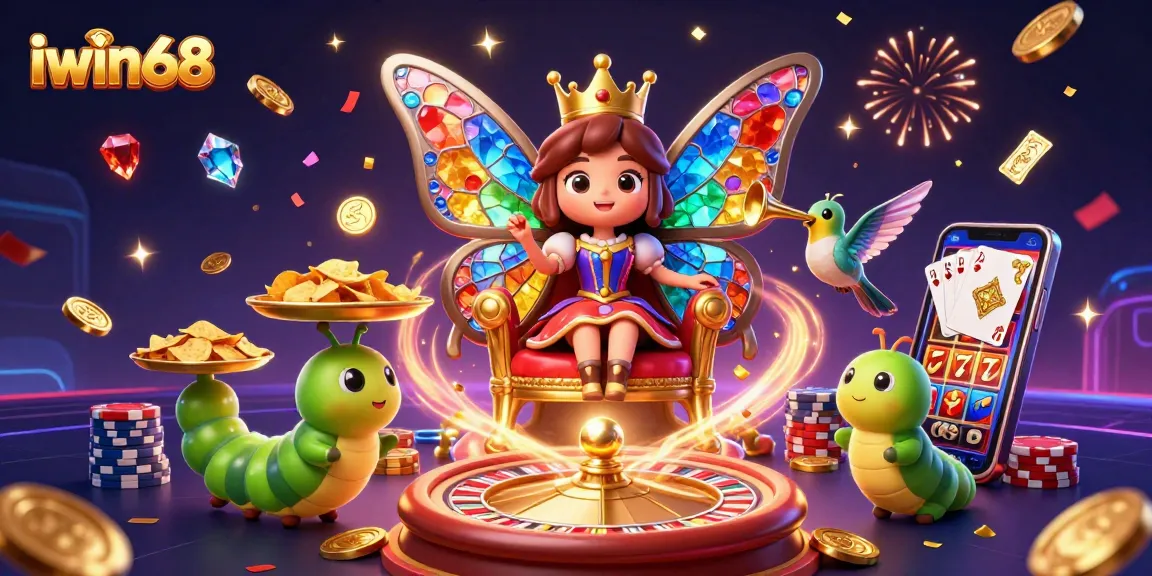 Experience thrilling gaming at iwin68 with vibrant characters and casino elements!