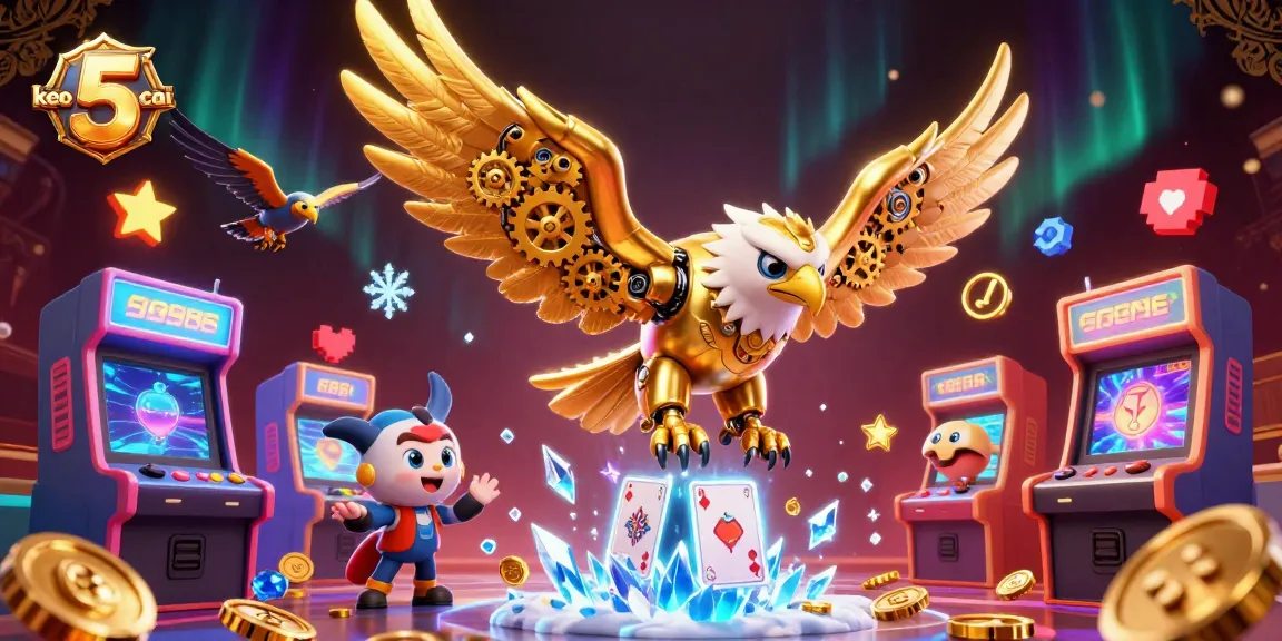 Experience the excitement of keo nha cai 5 with dynamic casino-themed 3D illustration.