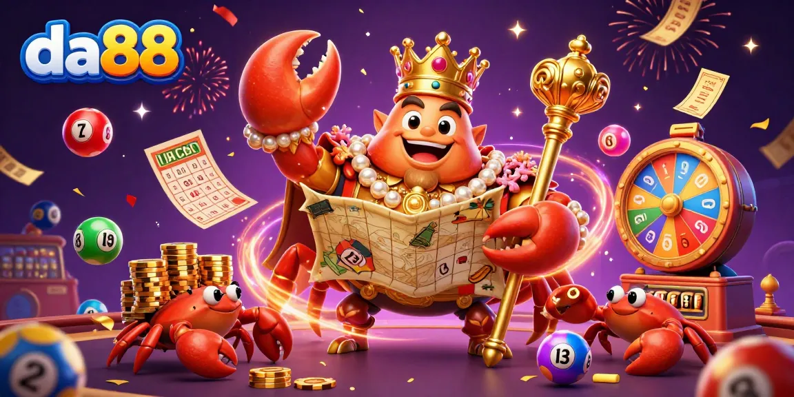 Spin and win with da88 in a vibrant and festive casino scene filled with lottery excitement.