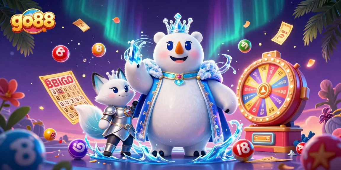 Experience the excitement of go88 with colorful lottery elements and dynamic game features in this 3D illustration.