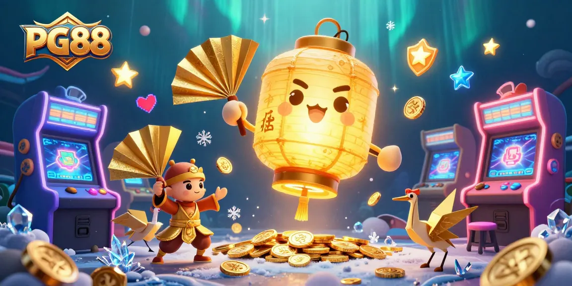 PG88 showcases vibrant gaming treasures with a golden spirit illuminating a casino fantasy.