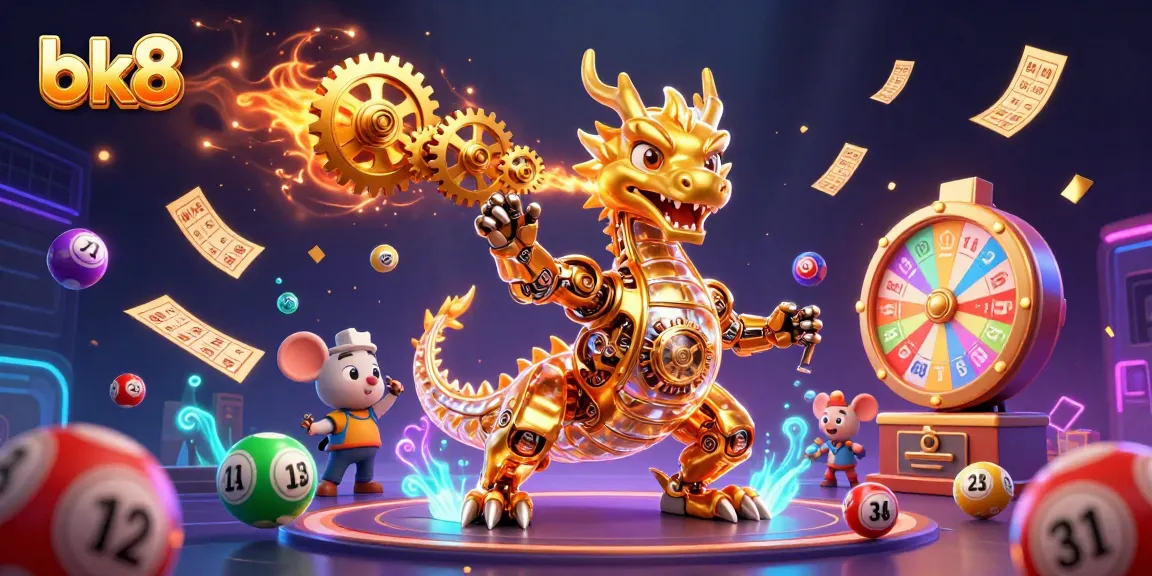 Engage in thrilling gaming experiences with bk8 through a dynamic 3D casino illustration.